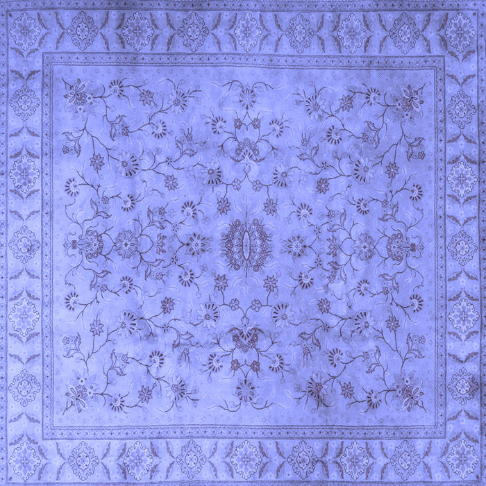 Square Machine Washable Persian Blue Traditional Rug, wshtr2055blu