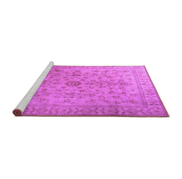 Sideview of Machine Washable Persian Purple Traditional Area Rugs, wshtr2055pur