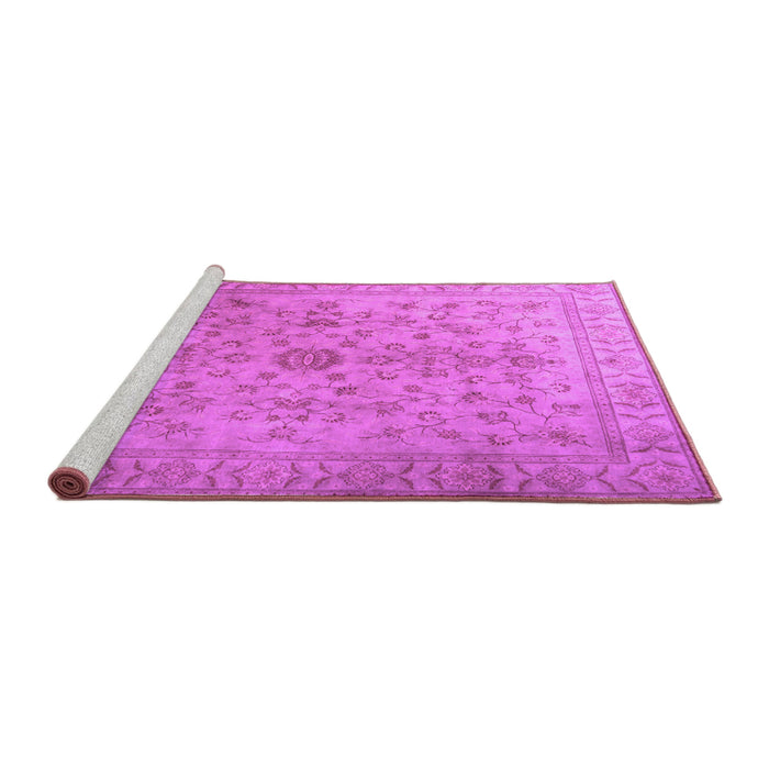Sideview of Machine Washable Persian Purple Traditional Area Rugs, wshtr2055pur