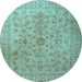 Round Persian Light Blue Traditional Rug, tr2055lblu