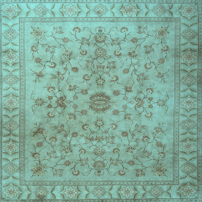 Square Machine Washable Persian Light Blue Traditional Rug, wshtr2055lblu