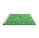 Sideview of Machine Washable Persian Emerald Green Traditional Area Rugs, wshtr2056emgrn