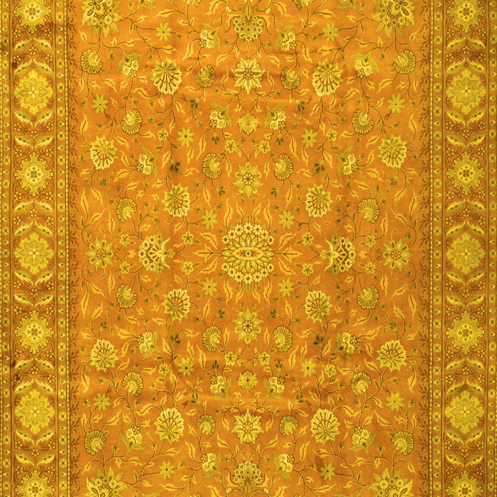Machine Washable Persian Yellow Traditional Rug, wshtr2056yw