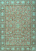 Machine Washable Persian Light Blue Traditional Rug, wshtr2056lblu