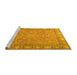 Sideview of Machine Washable Persian Yellow Traditional Rug, wshtr2056yw