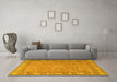 Machine Washable Persian Yellow Traditional Rug in a Living Room, wshtr2056yw