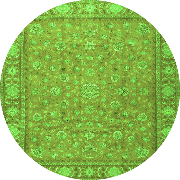 Square Persian Green Traditional Rug, tr2056grn