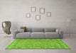 Machine Washable Persian Green Traditional Area Rugs in a Living Room,, wshtr2056grn