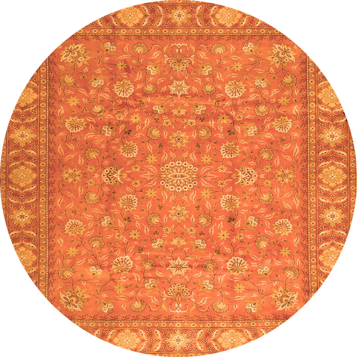 Machine Washable Persian Orange Traditional Area Rugs, wshtr2056org