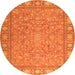 Machine Washable Persian Orange Traditional Area Rugs, wshtr2056org