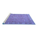 Sideview of Machine Washable Persian Blue Traditional Rug, wshtr2056blu