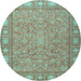 Round Persian Light Blue Traditional Rug, tr2056lblu