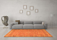 Machine Washable Persian Orange Traditional Rug, wshtr2056org