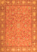 Serging Thickness of Machine Washable Persian Orange Traditional Area Rugs, wshtr2056org