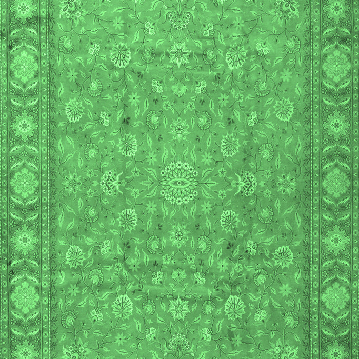 Machine Washable Persian Emerald Green Traditional Area Rugs, wshtr2056emgrn