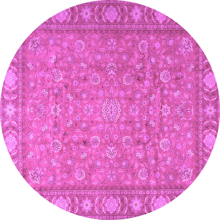 Round Persian Purple Traditional Rug, tr2056pur