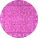 Round Persian Purple Traditional Rug, tr2056pur