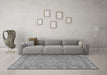 Machine Washable Persian Gray Traditional Rug in a Living Room,, wshtr2056gry