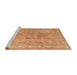 Sideview of Machine Washable Traditional Orange Rug, wshtr2057