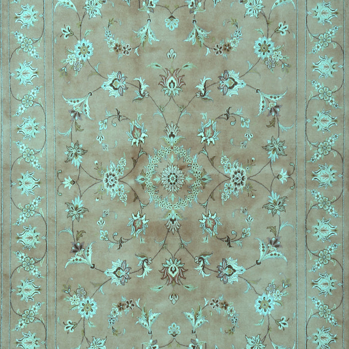 Machine Washable Persian Light Blue Traditional Rug, wshtr2057lblu