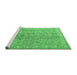 Sideview of Machine Washable Persian Emerald Green Traditional Area Rugs, wshtr2057emgrn