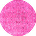 Round Persian Pink Traditional Rug, tr2057pnk