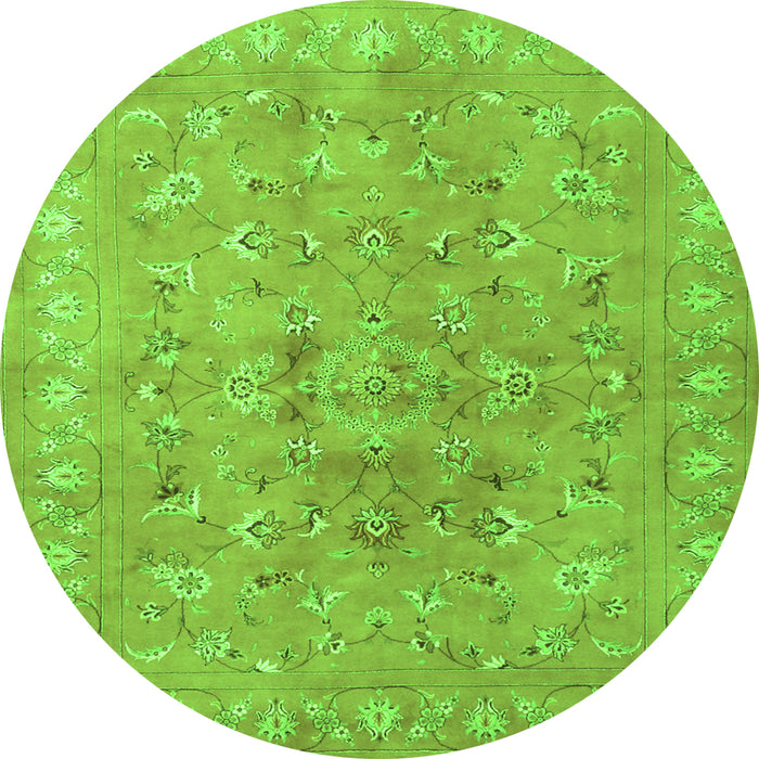 Machine Washable Persian Green Traditional Area Rugs, wshtr2057grn