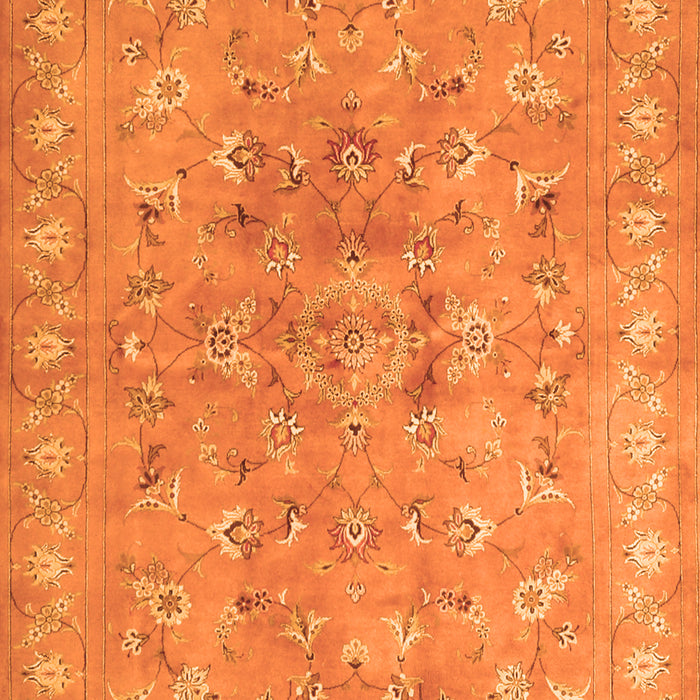 Serging Thickness of Machine Washable Persian Orange Traditional Area Rugs, wshtr2057org