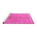 Sideview of Machine Washable Persian Pink Traditional Rug, wshtr2057pnk