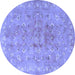 Round Persian Blue Traditional Rug, tr2057blu