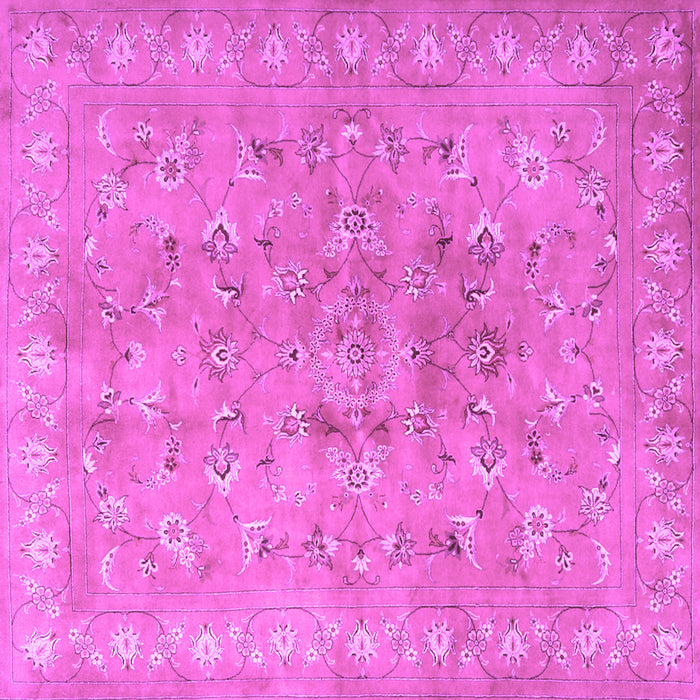 Square Machine Washable Persian Purple Traditional Area Rugs, wshtr2057pur