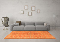 Machine Washable Persian Orange Traditional Rug, wshtr2057org