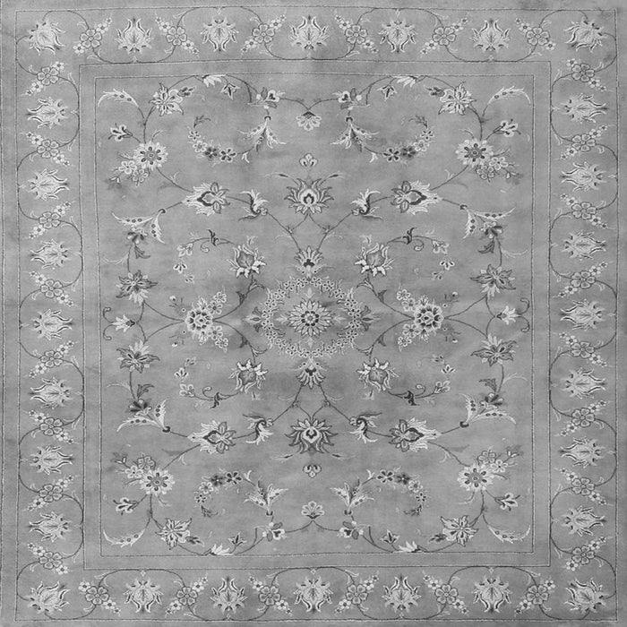 Round Machine Washable Persian Gray Traditional Rug, wshtr2057gry