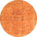 Square Persian Orange Traditional Rug, tr2057org