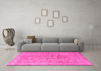 Machine Washable Persian Pink Traditional Rug, wshtr2057pnk