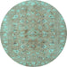 Round Persian Light Blue Traditional Rug, tr2057lblu