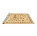 Sideview of Machine Washable Traditional Mustard Yellow Rug, wshtr2058