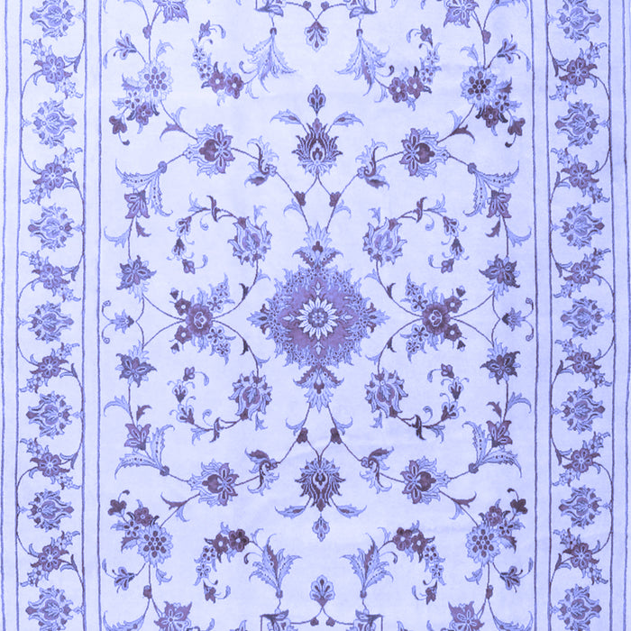 Machine Washable Persian Blue Traditional Rug, wshtr2058blu