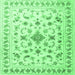 Square Persian Emerald Green Traditional Rug, tr2058emgrn