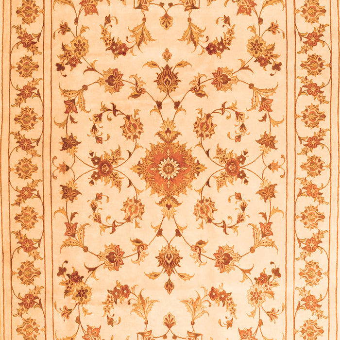 Serging Thickness of Machine Washable Persian Orange Traditional Area Rugs, wshtr2058org