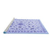 Sideview of Machine Washable Persian Blue Traditional Rug, wshtr2058blu