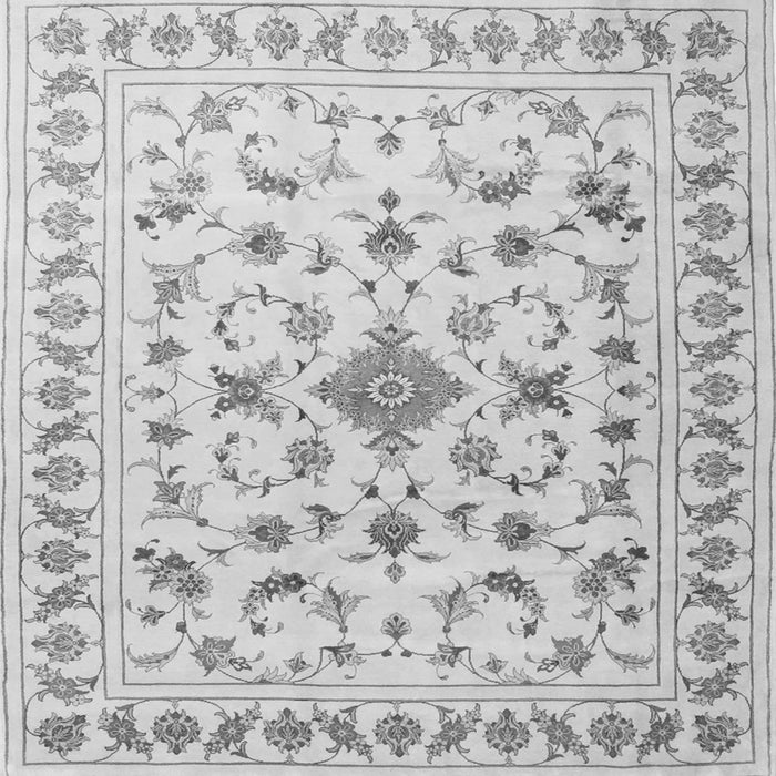 Round Machine Washable Persian Gray Traditional Rug, wshtr2058gry