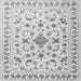 Round Machine Washable Persian Gray Traditional Rug, wshtr2058gry