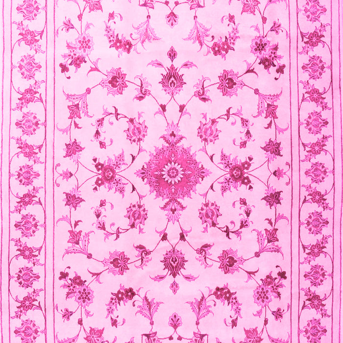 Machine Washable Persian Pink Traditional Rug, wshtr2058pnk