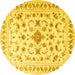 Round Persian Yellow Traditional Rug, tr2058yw