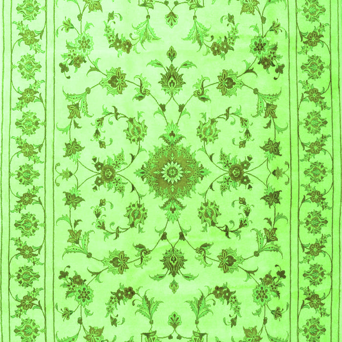 Serging Thickness of Machine Washable Persian Green Traditional Area Rugs, wshtr2058grn