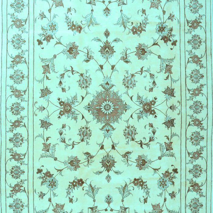 Machine Washable Persian Light Blue Traditional Rug, wshtr2058lblu