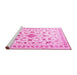 Sideview of Machine Washable Persian Pink Traditional Rug, wshtr2058pnk