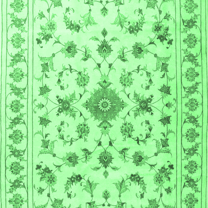 Machine Washable Persian Emerald Green Traditional Area Rugs, wshtr2058emgrn