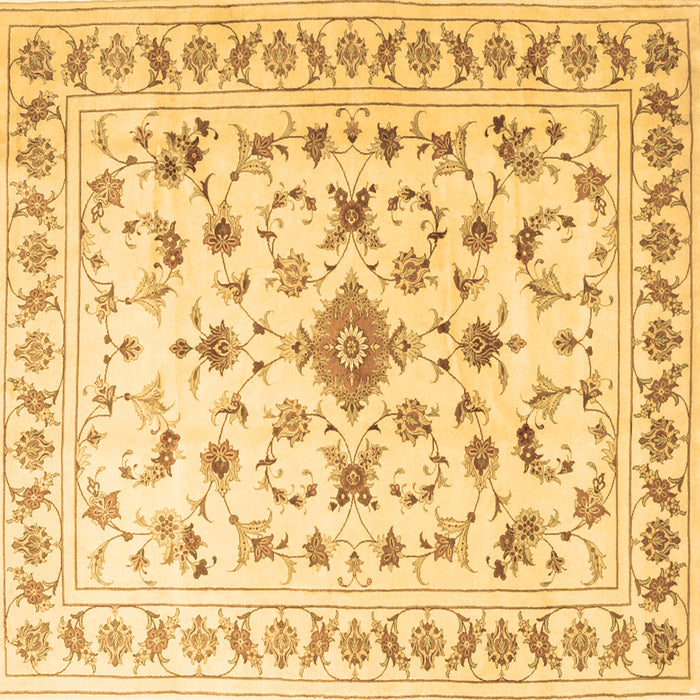 Square Machine Washable Persian Brown Traditional Rug, wshtr2058brn